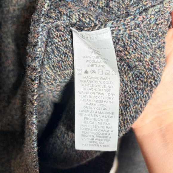 Pendleton Mens Sweater Blue Green Fleck Shetland Wool Crewneck Washable SIZE L - Picture 8 of 13